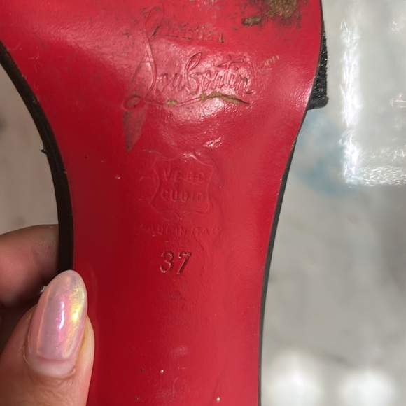 Christian Louboutin Stingray Black Embellished Sandals 37 - Picture 5 of 9